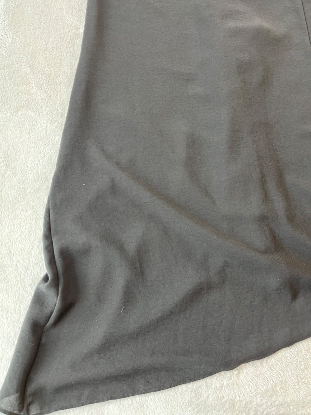 WHBM Asymmetrical Hem Black Dress Sleeveless V-Neck Drape Ruffle sz 4 - Picture 12 of 14